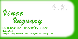 vince ungvary business card